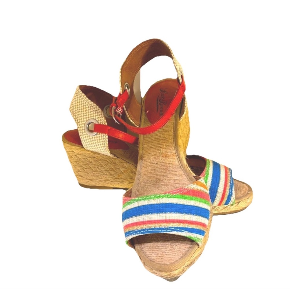 Colorful Striped Kyndra Wedge Sandals from Lucky Brand Women’s 7.5